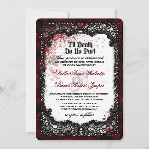 Blood Splattered Halloween Wedding Invitation