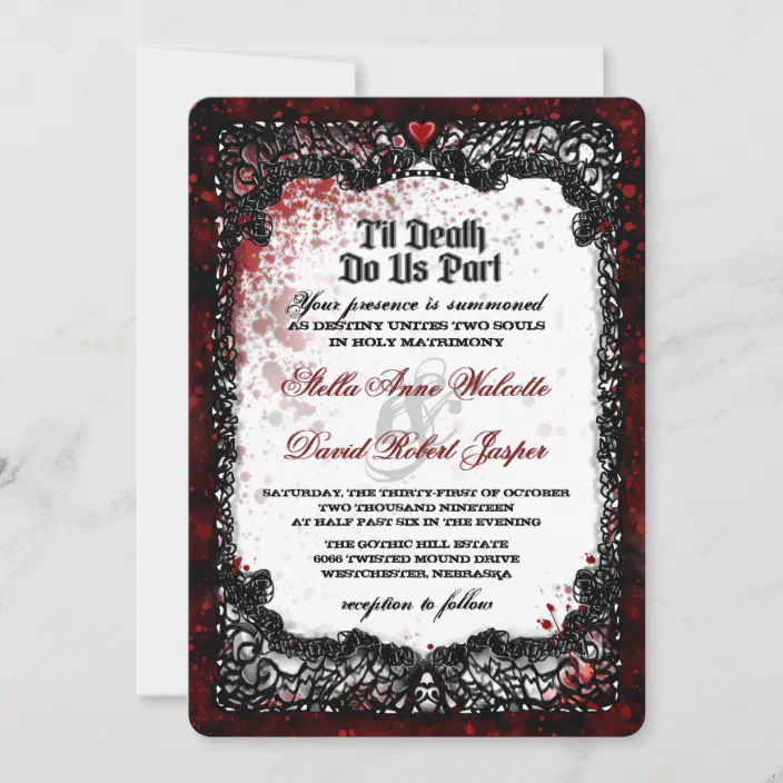 Blood Splattered Halloween Wedding Invitation Zazzlecom