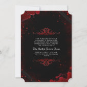 Blood Splattered Halloween Wedding RECEPTION INFO Invitation (Back)