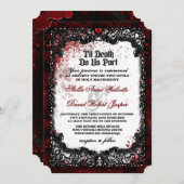 Blood Splattered Halloween Wedding RECEPTION INFO Invitation (Front/Back)