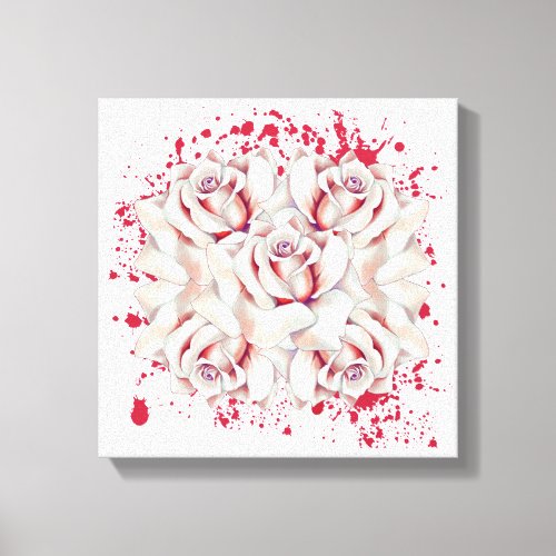 Blood splattered roses canvas print