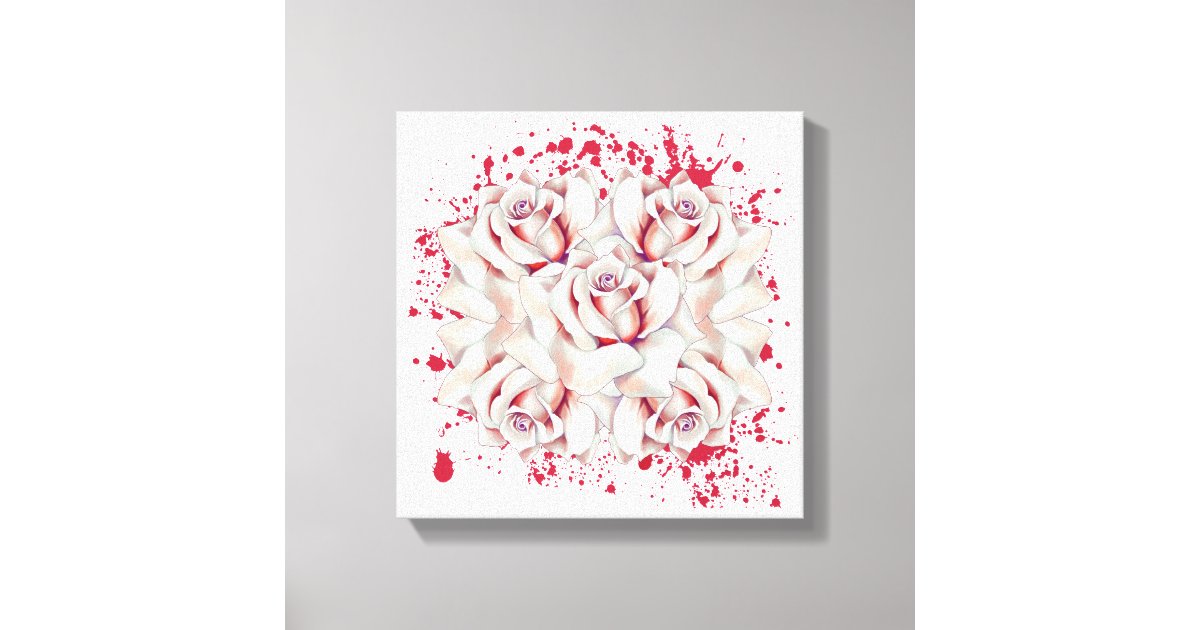 Blood splattered roses canvas print | Zazzle
