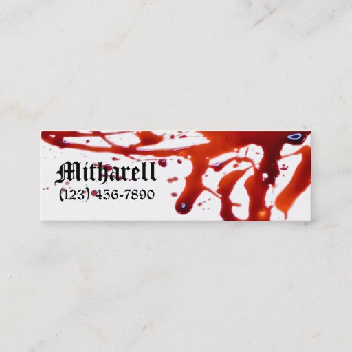 Customizable Blood Splattered Skinny Business Card