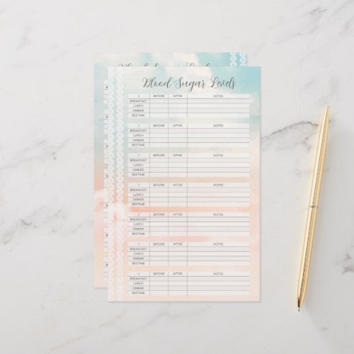 Blood Sugar Levels Weekly Log Planner Insert