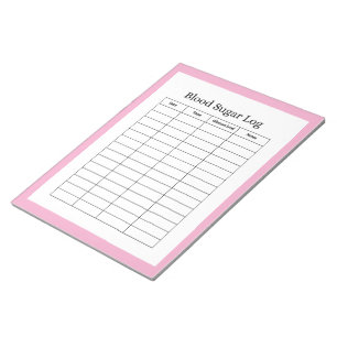 Blood Sugar Log Tracker Notepad
