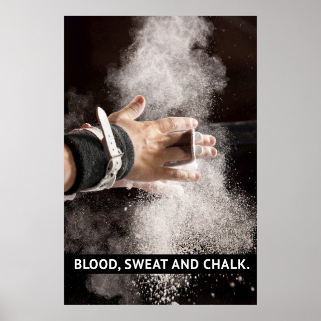 Blood, Sweat and Chalk - Gymnastics Motivation Poster (Front)