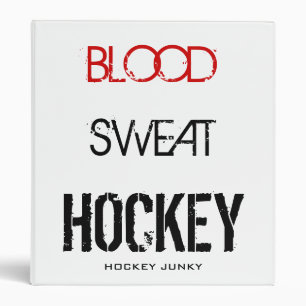 BLOOD SWEAT HOCKEY 3 RING BINDER