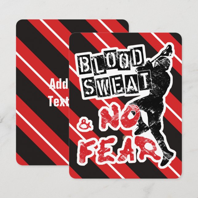 Blood, Sweat & No Fear Lacrosse Invitations (Front/Back)