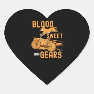 Blood Sweet Gears Cycling Bmx Cute Corgi Dog Biker Heart Sticker