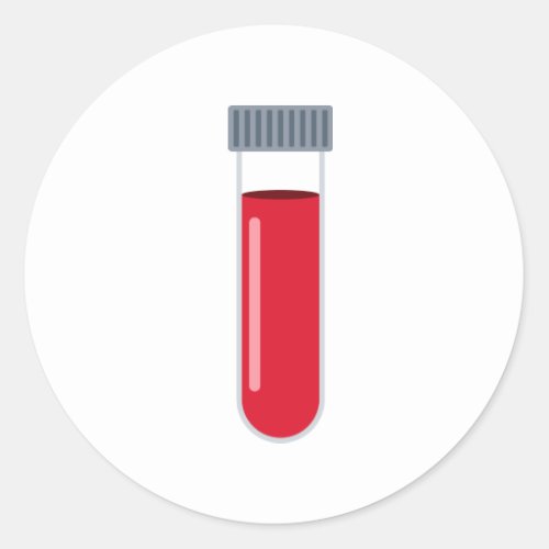 Blood Test Tube Classic Round Sticker