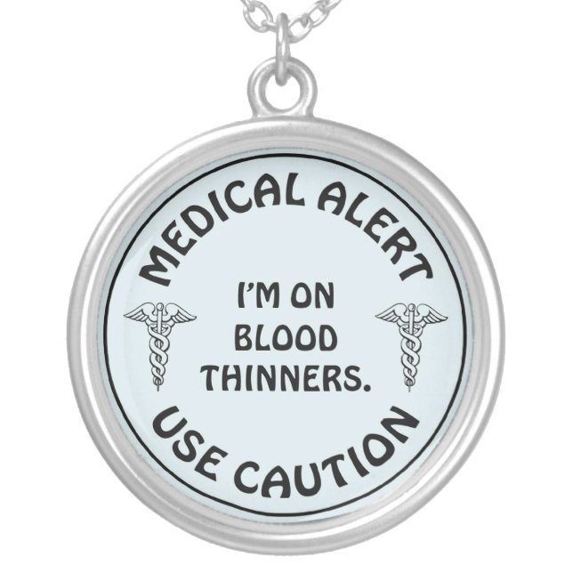 BLOOD THINNERS SILVER PLATED NECKLACE (Front)