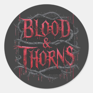 Blood & Thorns Gothic Design – Dark and Edgy  Classic Round Sticker