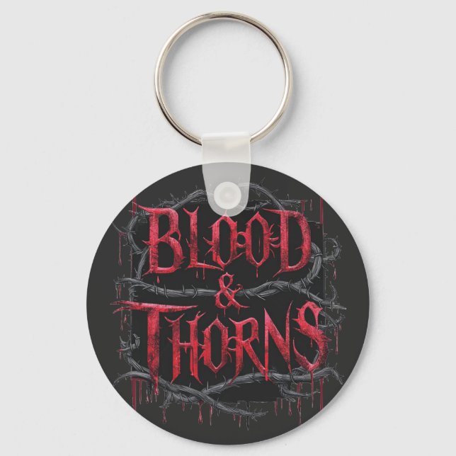 Blood & Thorns Gothic Design – Dark and Edgy  Keychain (Front)