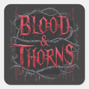 Blood & Thorns Gothic Design – Dark and Edgy Square Sticker