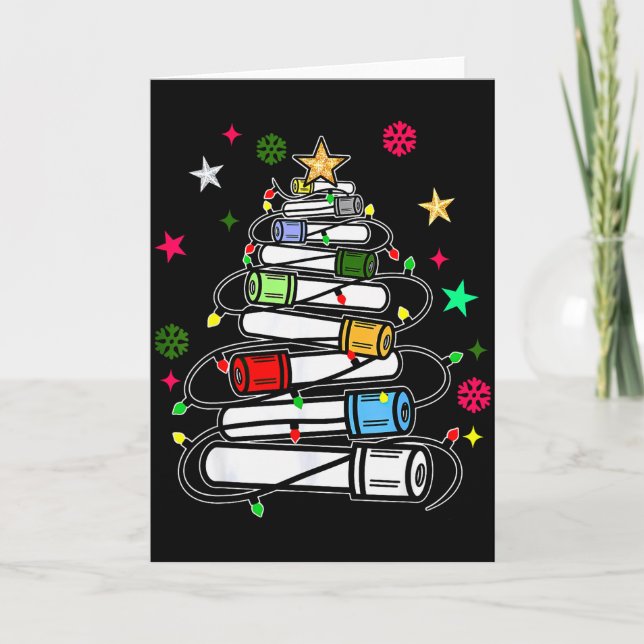 Blood Tube Christmas Tree Phlebotomist Tech Phleb  Card (Front)