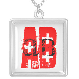 Blood Type AB+ Square Necklace