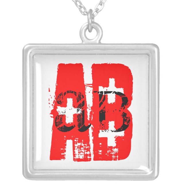 Blood Type AB+ Square Necklace (Front)