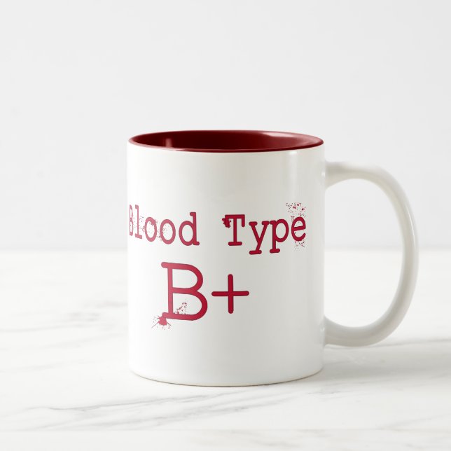 Blood Type B Positive Two-Tone Coffee Mug (Right)
