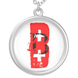 Blood Type B+  Round Necklace