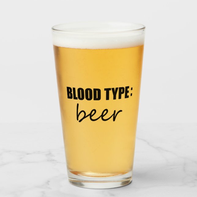 blood type beer glass (Front Filled)