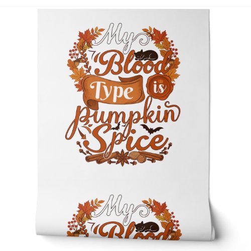 Blood Type Is Pumpkin Spice Halloween Black Cat Wallpaper