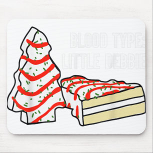 Blood type little debbie christmas tree snack cake mouse pad
