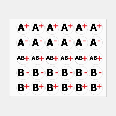 International colouring of blood labels