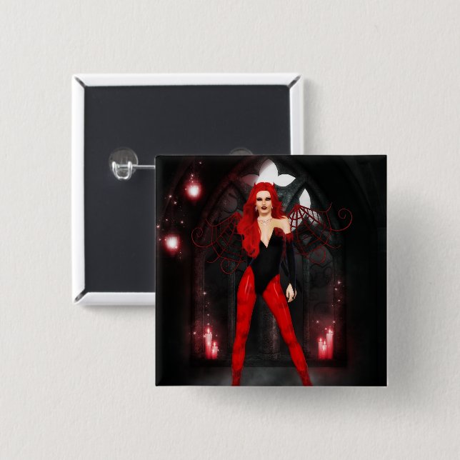 Blood wing Enchantress Pinback Button (Front & Back)