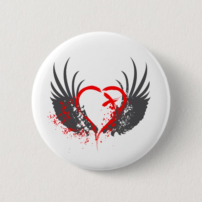 Blood Wings - Emo, Rock, goth, alternative, grunge Button (Front)