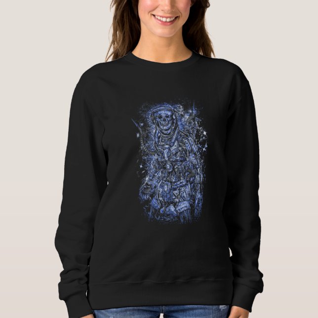 Bloodboy  Horror Illustration  Dark  SciFi  Blue Sweatshirt (Front)