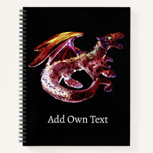 Bloodfire Ancient Dragon Spirit Burning Energy Art Notebook