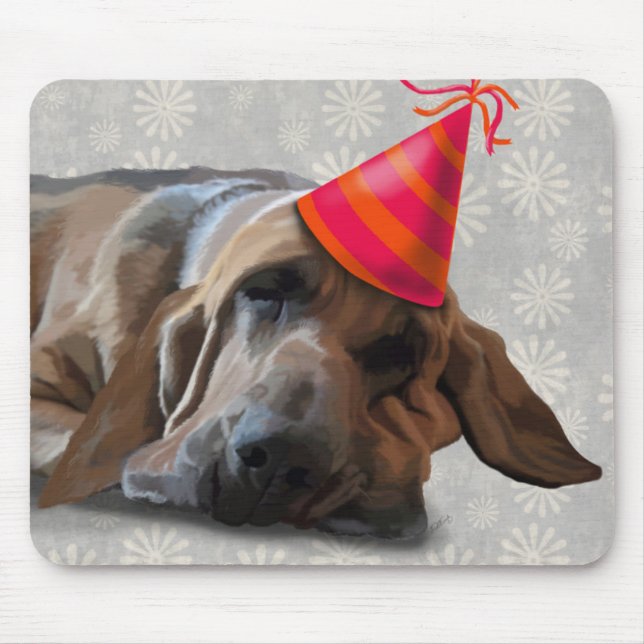 Bloodhound After the Party Mouse Pad (Front)