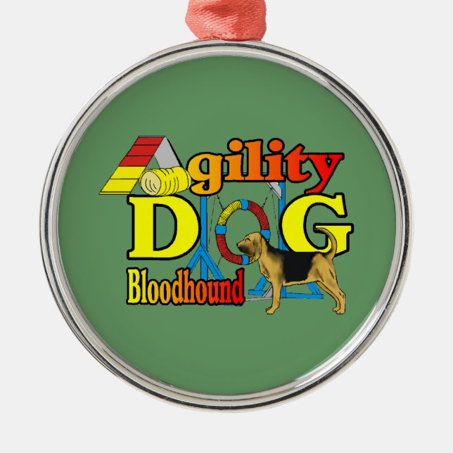 Bloodhound Agility Metal Ornament (Front)