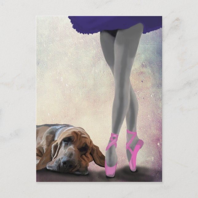 Bloodhound And Ballet Dancer Postcard (Front)