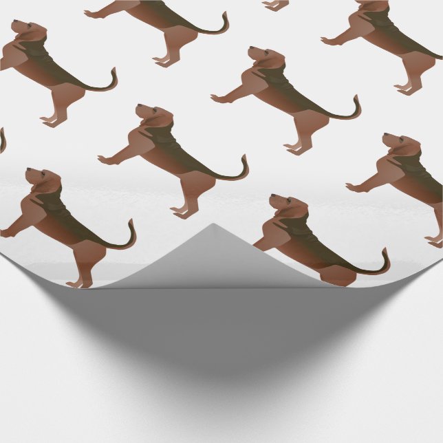 Bloodhound Basic Breed Illustration Silhouette Wrapping Paper (Corner)