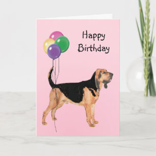 Bloodhound, Birthday Balloons Card