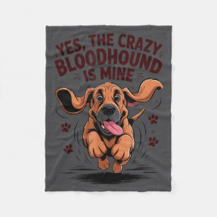 Bloodhound Breed Cute Pet Dog Lover Cartoon Funny  Fleece Blanket