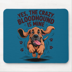 Bloodhound Breed Cute Pet Dog Lover Cartoon Funny Mouse Pad