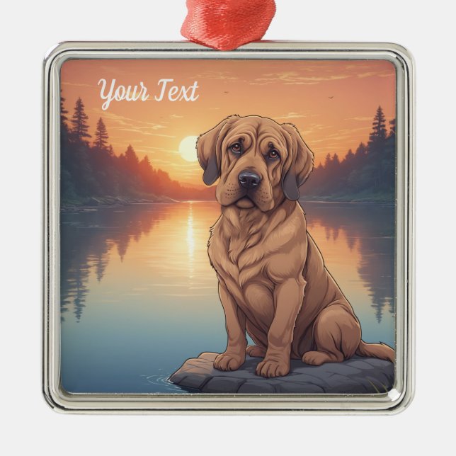 Bloodhound by Lake Metal Ornament (Front)