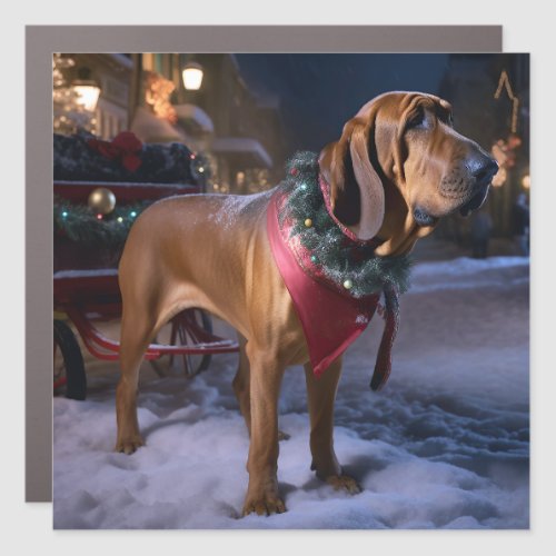 Bloodhound Christmas Festive Season Car Magnet