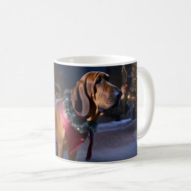 Bloodhound Christmas Festive Season Coffee Mug (Front Right)