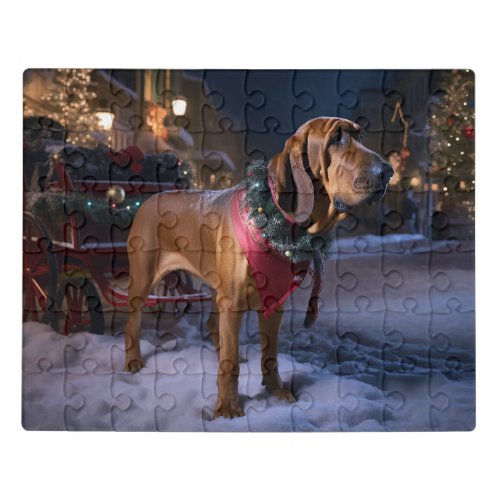 Bloodhound Christmas Festive Season Jigsaw Puzzle