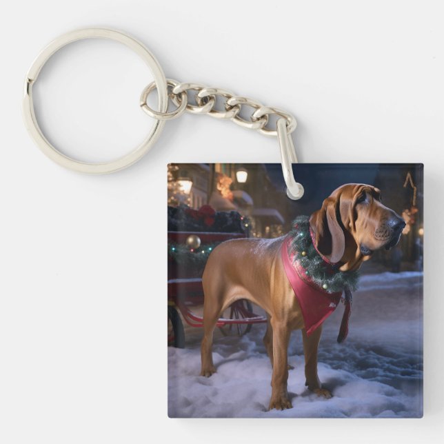 Bloodhound Christmas Festive Season Keychain (Front)