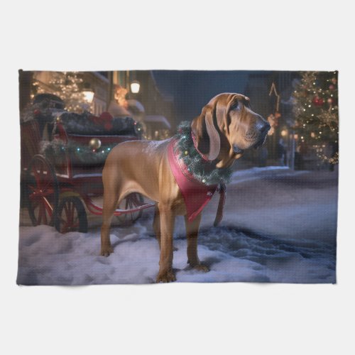 Bloodhound Christmas Festive Season Kitchen Towel