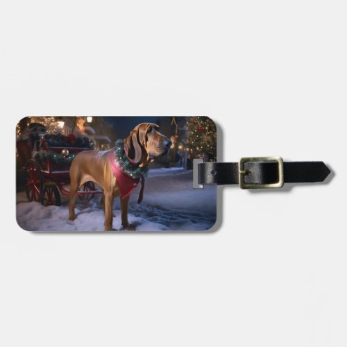 Bloodhound Christmas Festive Season Luggage Tag