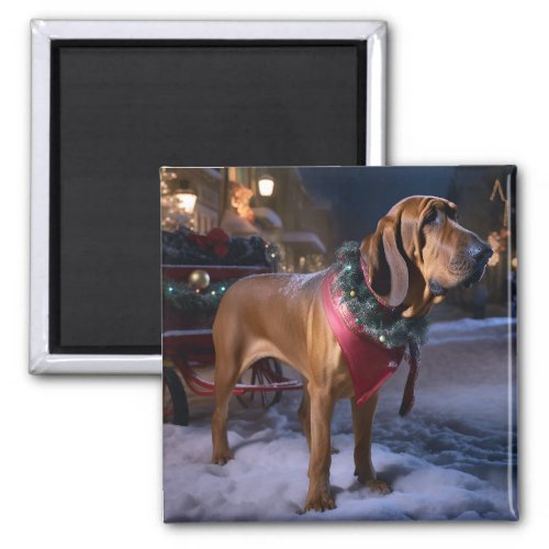 Bloodhound Christmas Festive Season Magnet