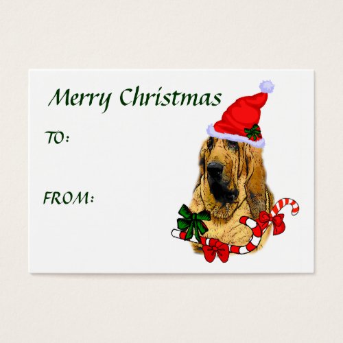 Bloodhound Christmas Gift Name Tags