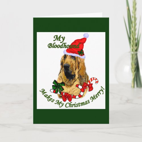 Bloodhound Christmas Gifts Holiday Card