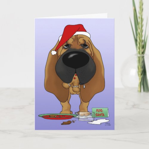 Bloodhound Christmas Holiday Card