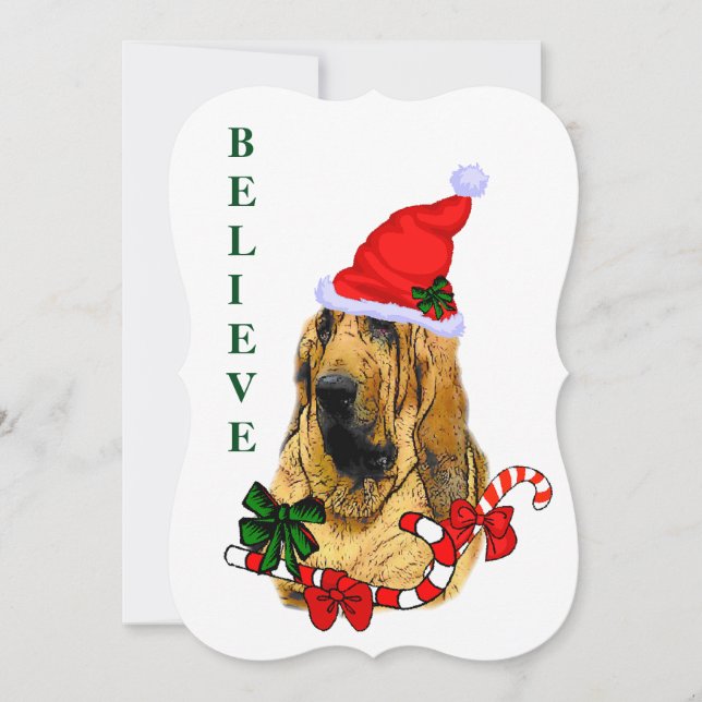 Bloodhound Christmas Holiday Card (Front)